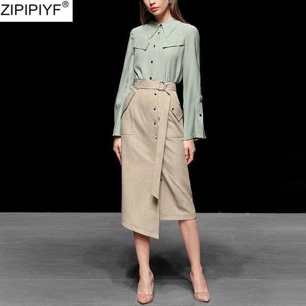 two piece dress 2021 spring autumn fashion set women elegant long sleeve turn down collar & irregular knee-length skirt suit, White
two piece dress 2021 spring autumn fashion set women elegant long sleeve turn down collar & irregular knee-length skirt suit, White