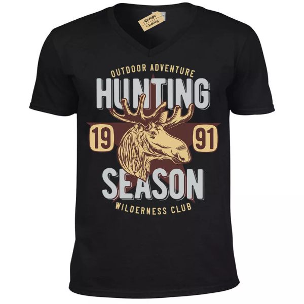 caza temporada camiseta desierto club juego hunters hombre cuello en v, White;black 
caza temporada camiseta desierto club juego hunters hombre cuello en v, White;black