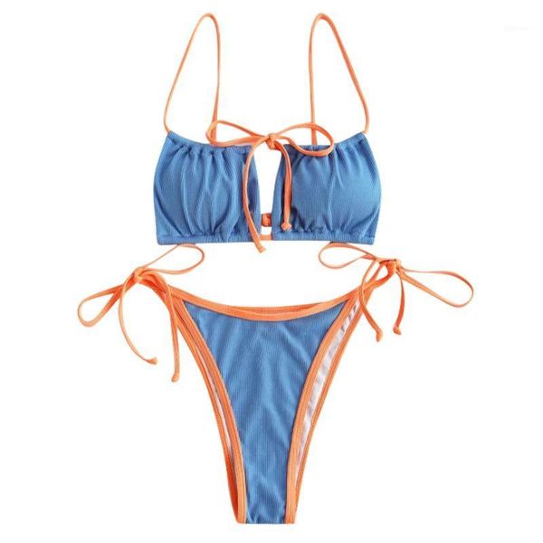women's swimming suit 2021 ladies assorted color matching straps square backless two piece bikini swimwear women tankini, White;black
women's swimming suit 2021 ladies assorted color matching straps square backless two piece bikini swimwear women tankini, White;black