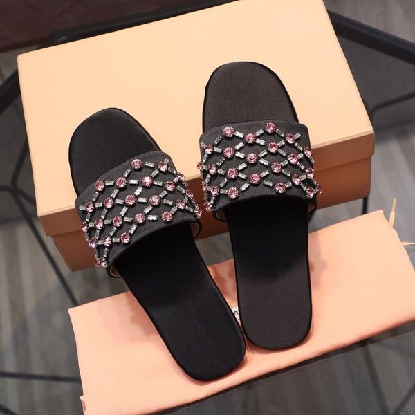 est summer shoes woman outdoor slippers open-toes flats blingbling crystal slides zapatos de mujer, Black
est summer shoes woman outdoor slippers open-toes flats blingbling crystal slides zapatos de mujer, Black