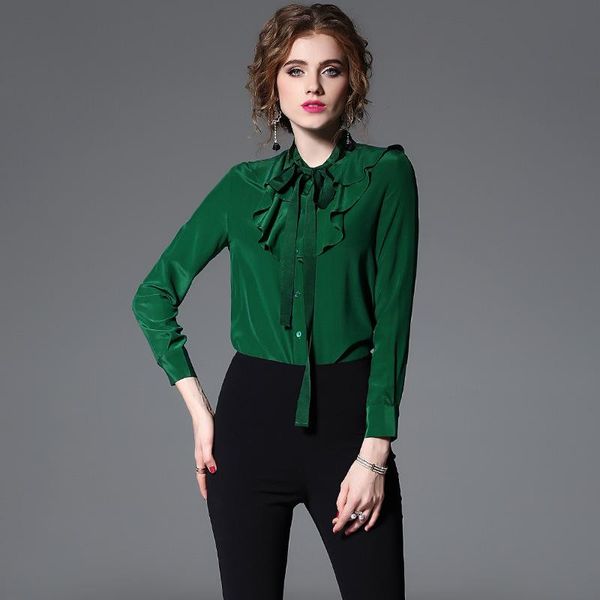 women's blouses & shirts high end ol shirt 2021 spring women 100% satin silk blouse bow ruffles long sleeve real, White
women's blouses & shirts high end ol shirt 2021 spring women 100% satin silk blouse bow ruffles long sleeve real, White