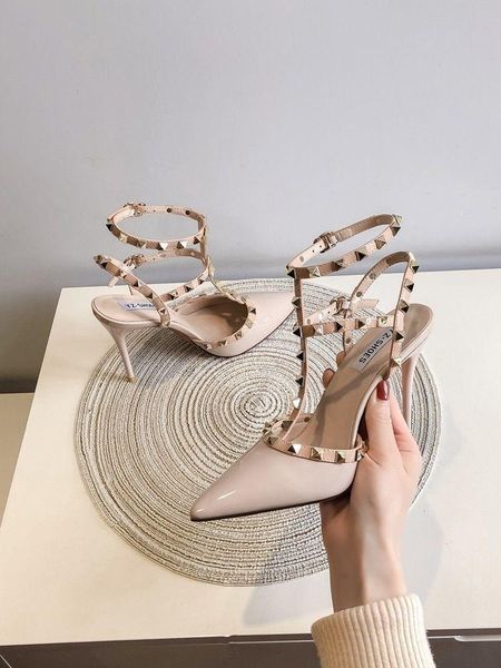 dress shoes rivet high heels designer women ladies pumps spring summer fashion sandals office ankle strap poinet toe, Black
dress shoes rivet high heels designer women ladies pumps spring summer fashion sandals office ankle strap poinet toe, Black