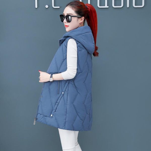 women's vests coletes casaco feminino 2021 winter women vest jacket windproof warm long waistcoat casual sleeveless hooded femme coat v, Black;white
women's vests coletes casaco feminino 2021 winter women vest jacket windproof warm long waistcoat casual sleeveless hooded femme coat v, Black;white