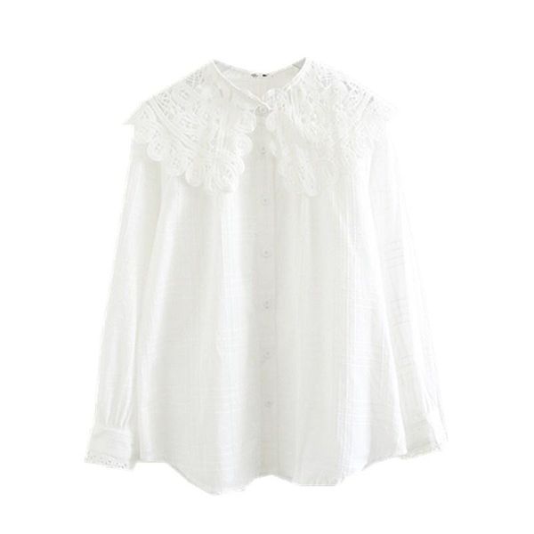 women's blouses & shirts sweet mori girl japan style baggy cotton shirt lolita hollow lace patchwork peterpan collar white doll blouse
women's blouses & shirts sweet mori girl japan style baggy cotton shirt lolita hollow lace patchwork peterpan collar white doll blouse