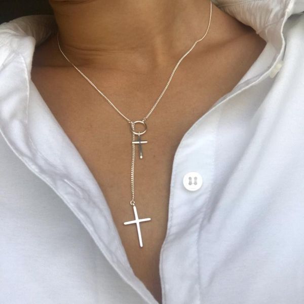 pendant necklaces minimalist silver color cross necklace women long chain ladies choker jewelry vintage punk collier
pendant necklaces minimalist silver color cross necklace women long chain ladies choker jewelry vintage punk collier