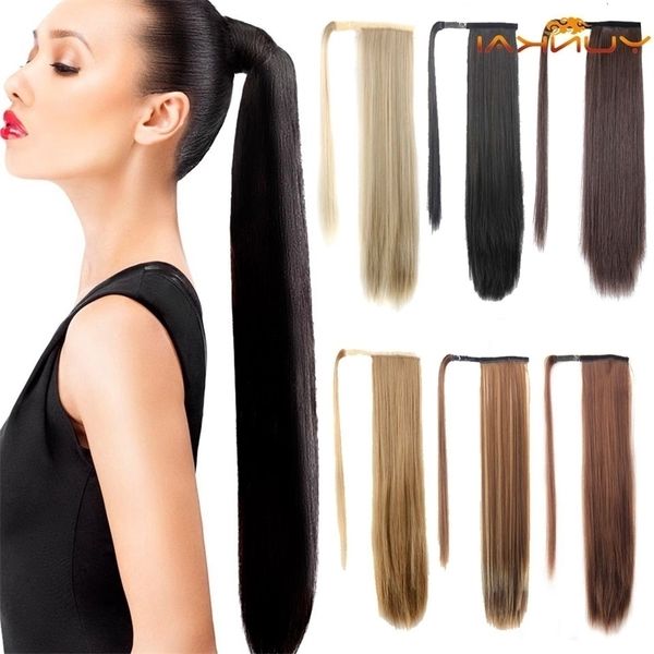 wig chemical fiber yunkai velcro hairpiece long straight wig ponytail, Black 
wig chemical fiber yunkai velcro hairpiece long straight wig ponytail, Black
