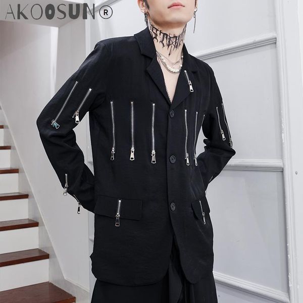 men's suits & blazers mens casual blazer jacket 2021 spring hairstylist suit trend design sense personality multi-zipper decorative lar, White;black
men's suits & blazers mens casual blazer jacket 2021 spring hairstylist suit trend design sense personality multi-zipper decorative lar, White;black