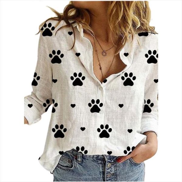 puppy footprints long sleeve casual womens shirts plus size 3xl 4xl 5xl office lady blouse spring autumn workwear, White
puppy footprints long sleeve casual womens shirts plus size 3xl 4xl 5xl office lady blouse spring autumn workwear, White