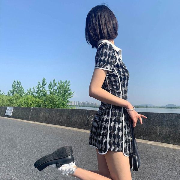 casual dresses short sleeve dress women argyle above knee hollow out bf slim clothes chic streetwear mujer fashion design students, Black;gray
casual dresses short sleeve dress women argyle above knee hollow out bf slim clothes chic streetwear mujer fashion design students, Black;gray