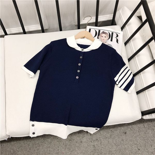 doll collar 1100 korean tb lapel polo short sleeve t-shirt men's and women's same four bar loose fashion top, White;black
doll collar 1100 korean tb lapel polo short sleeve t-shirt men's and women's same four bar loose fashion top, White;black
