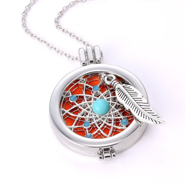 aromatherapy necklaces essential oil diffuser pendants necklace turquoise feather locket pendant fashion jewelry, Silver
aromatherapy necklaces essential oil diffuser pendants necklace turquoise feather locket pendant fashion jewelry, Silver