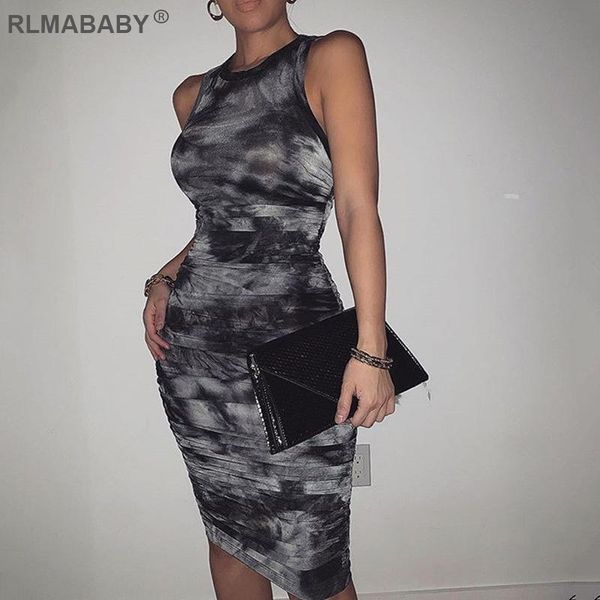 casual dresses fashion tie-dye sleeveless women ruched dress slim round neck skinny autumn winter knee-length elegant party sexy, Black;gray
casual dresses fashion tie-dye sleeveless women ruched dress slim round neck skinny autumn winter knee-length elegant party sexy, Black;gray