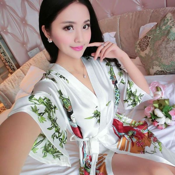 bathrobe pajamas women's spring and autumn various printed bathrobes summer silk home clothes
bathrobe pajamas women's spring and autumn various printed bathrobes summer silk home clothes
