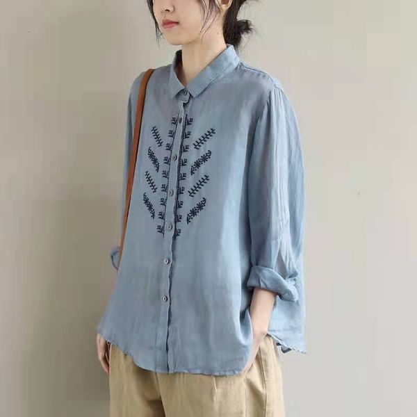 dress 2021 arrival spring/casual female autumn loosened turn-down collar embroidered single blouse breasted cotton linen shirt w58, Black;gray
dress 2021 arrival spring/casual female autumn loosened turn-down collar embroidered single blouse breasted cotton linen shirt w58, Black;gray