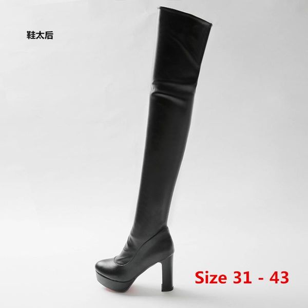 boots 3cm platform women over the knee 10cm high heels autumn leather woman shoes winter long small big size 31 - 43, Black
boots 3cm platform women over the knee 10cm high heels autumn leather woman shoes winter long small big size 31 - 43, Black