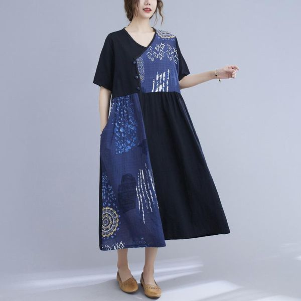 casual dresses women summer cotton dress arrival 2021 vintage o-neck patchwork print loose ladies a-line long maxi, Black;gray
casual dresses women summer cotton dress arrival 2021 vintage o-neck patchwork print loose ladies a-line long maxi, Black;gray