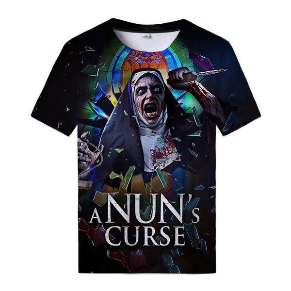 men's t-shirts 2021 a nun's curse 3d print t shirt horror casual streetwear tees men senpai t-shirt cool women all match, White;black
men's t-shirts 2021 a nun's curse 3d print t shirt horror casual streetwear tees men senpai t-shirt cool women all match, White;black