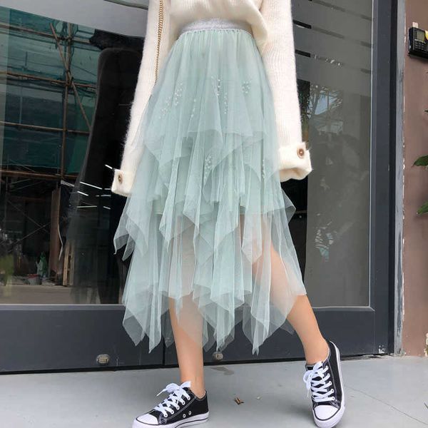 verhellen korean style women irregular tulle skirts high waist beading mesh tutu skirt pleated long skirts saias faldas 210706, Black
verhellen korean style women irregular tulle skirts high waist beading mesh tutu skirt pleated long skirts saias faldas 210706, Black
