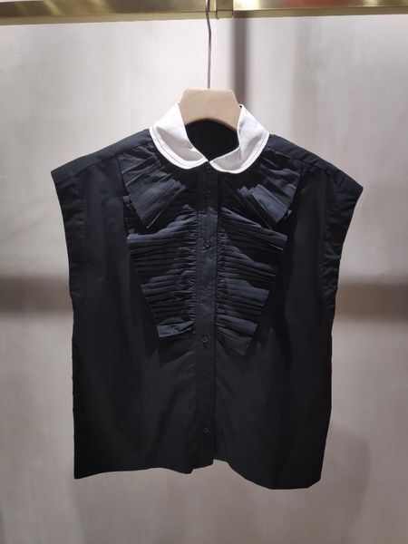 women's blouses & shirts 2021 women fashion short sleeve contrast color doll collar pleated 0712, White
women's blouses & shirts 2021 women fashion short sleeve contrast color doll collar pleated 0712, White