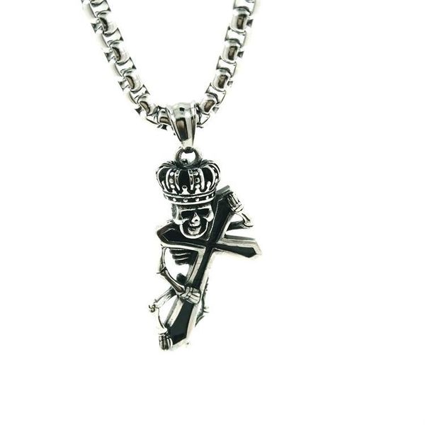 pendant necklaces cross necklace & skull gothic occult satanic retro punk men jewelry devil upside, Silver
pendant necklaces cross necklace & skull gothic occult satanic retro punk men jewelry devil upside, Silver