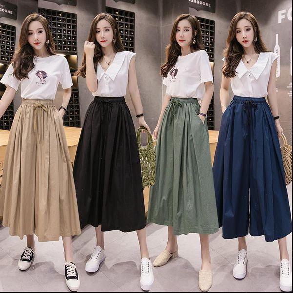 womens pant pants spring summer fashion loose women wide leg elastic waist bandage casual skirt female, Black;white
womens pant pants spring summer fashion loose women wide leg elastic waist bandage casual skirt female, Black;white