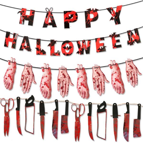 party decoration halloween home wall/door hanging banner garland props happy decor pull flags for supplies
party decoration halloween home wall/door hanging banner garland props happy decor pull flags for supplies