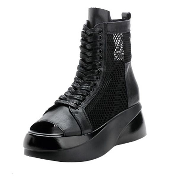 high-women 2021 summer platform shoes leather fish mouth sandals women's mesh breathable personality boots, Black
high-women 2021 summer platform shoes leather fish mouth sandals women's mesh breathable personality boots, Black