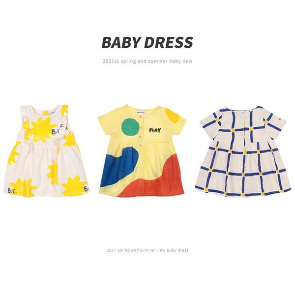 girl's dresses bobo 21 spring girls european and american style full print children's dress baby clothing, Red;yellow
girl's dresses bobo 21 spring girls european and american style full print children's dress baby clothing, Red;yellow