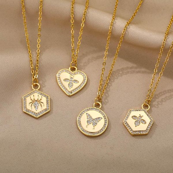 chains crystal butterfly necklaces for women men heart necklace spider bee gold plated stainless steel clavicle chain birthday gifts, Silver
chains crystal butterfly necklaces for women men heart necklace spider bee gold plated stainless steel clavicle chain birthday gifts, Silver