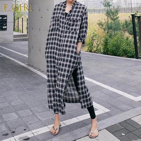 women's jackets 2021 autumn plaid shirt dress korean version japanese loose casual maxi round neck long sleeve simple split women, Black;brown
women's jackets 2021 autumn plaid shirt dress korean version japanese loose casual maxi round neck long sleeve simple split women, Black;brown