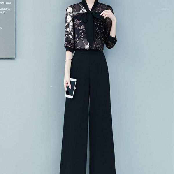 two piece dress spring summer women suits floral printed hollow out bow and high waist wide leg pants fashion set female a068, White
two piece dress spring summer women suits floral printed hollow out bow and high waist wide leg pants fashion set female a068, White