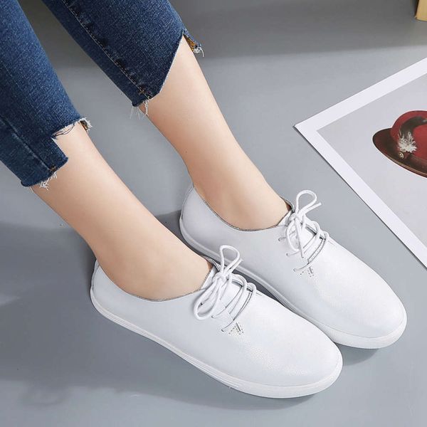 shoes 2021 new casual casual lace up women's leather soft sole small white fashion single nurse student bean ioio zm8s, Black
shoes 2021 new casual casual lace up women's leather soft sole small white fashion single nurse student bean ioio zm8s, Black