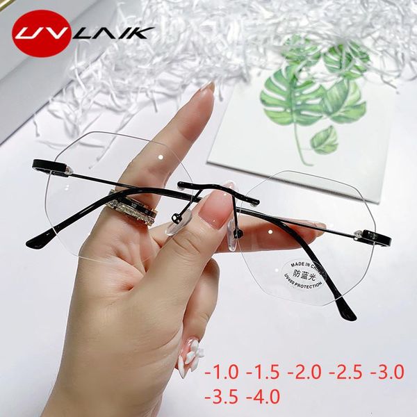 sunglasses uvlaik rimless myopia glasses women eyeglasses student computer alloy metal finished prescription frames, White;black
sunglasses uvlaik rimless myopia glasses women eyeglasses student computer alloy metal finished prescription frames, White;black