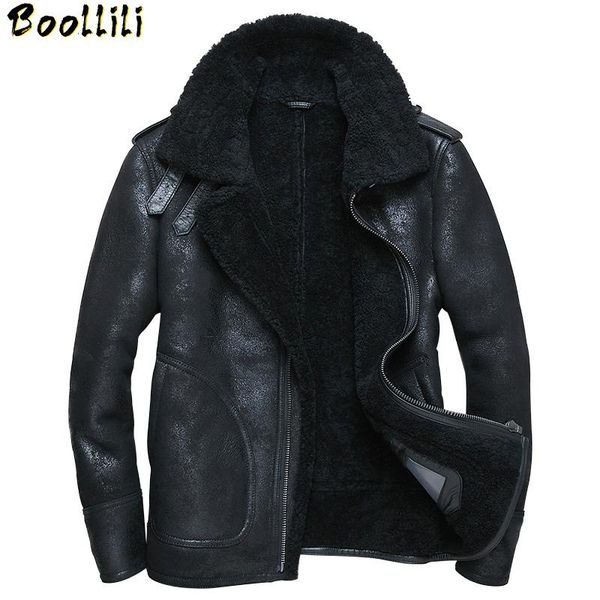 men's leather & faux boollili genuine jacket real pure natural fur coat men sheepskin wool, Black
men's leather & faux boollili genuine jacket real pure natural fur coat men sheepskin wool, Black