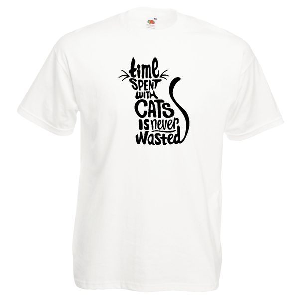 time spent with cats tshirt kitten gift t-shirt, White;black