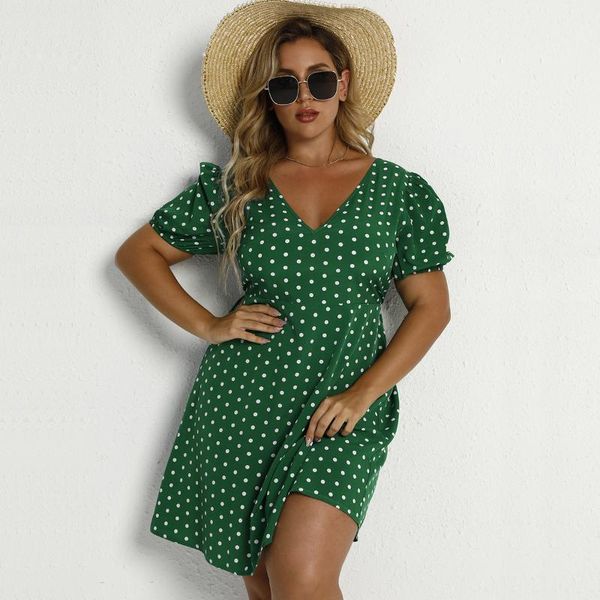 plus size dresses 2021 summer women v neck short sleeve polka dot print mini dress bow tie backless beach clothing, Black
plus size dresses 2021 summer women v neck short sleeve polka dot print mini dress bow tie backless beach clothing, Black