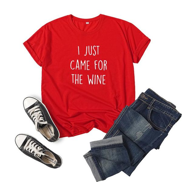 women's t-shirt 2021 summer short sleeve casual i just came for the wine letter print funny o-neck tshirts female tee, White
women's t-shirt 2021 summer short sleeve casual i just came for the wine letter print funny o-neck tshirts female tee, White