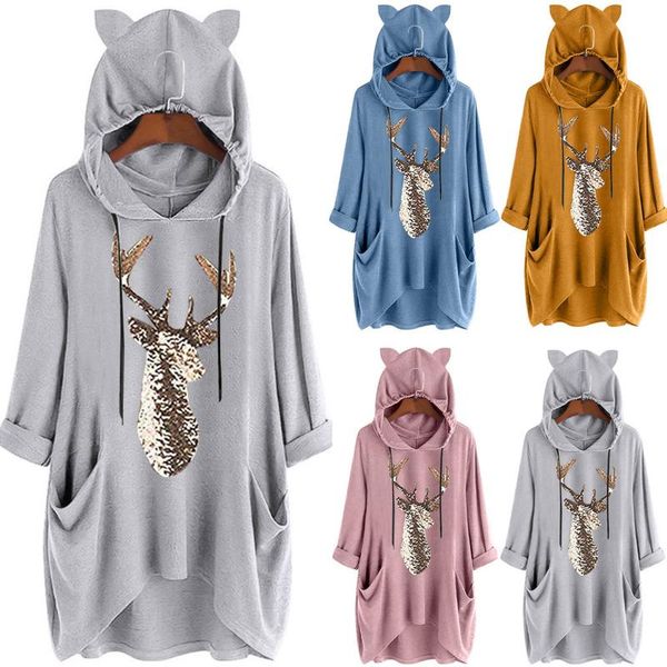 women's hoodies & sweatshirts sobretudo feminino women fashion plus-size halloween print hooded long sleeves pockets printed sweatshirt, Black
women's hoodies & sweatshirts sobretudo feminino women fashion plus-size halloween print hooded long sleeves pockets printed sweatshirt, Black