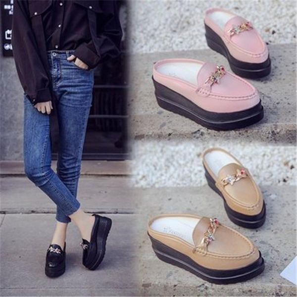 slippers 2021 woman mules shoes sandals rhinestone chains metal buckle design baotou platform wedges slipper a486 rubber, Black
slippers 2021 woman mules shoes sandals rhinestone chains metal buckle design baotou platform wedges slipper a486 rubber, Black