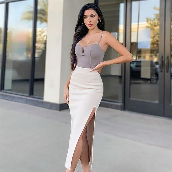 summer women white spaghetti strap bodycon bandage dress sleeveless night clubs celebrity runway party 210507, Black;gray
summer women white spaghetti strap bodycon bandage dress sleeveless night clubs celebrity runway party 210507, Black;gray