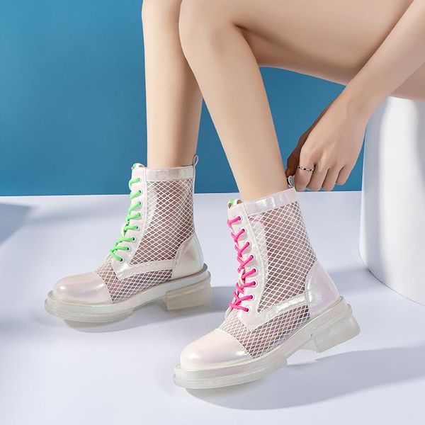 boots summer mesh women fashion pearl white laser ladies motocycle lace-up transparent sole girls platfrom shoes, Black
boots summer mesh women fashion pearl white laser ladies motocycle lace-up transparent sole girls platfrom shoes, Black