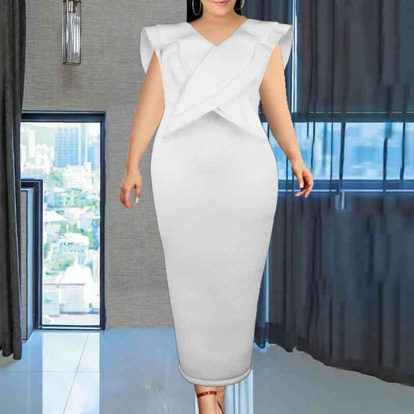 women white plus size dress sleeveless v neck ruffles party celebrate bodycon event occasion evening birthday robe fo lady 210527, Black;gray
women white plus size dress sleeveless v neck ruffles party celebrate bodycon event occasion evening birthday robe fo lady 210527, Black;gray