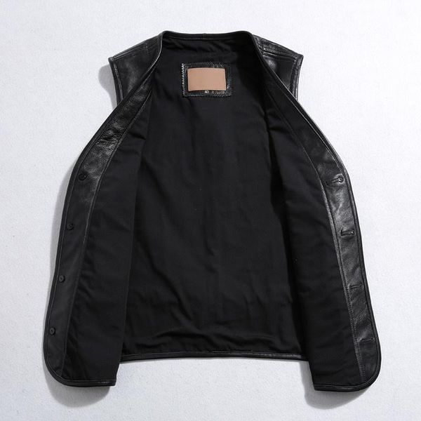 men's vests 2021 black japan casual style genuine leather vest men plus size 6xl single breasted real natural sheepskin spring short co, Black;white
men's vests 2021 black japan casual style genuine leather vest men plus size 6xl single breasted real natural sheepskin spring short co, Black;white