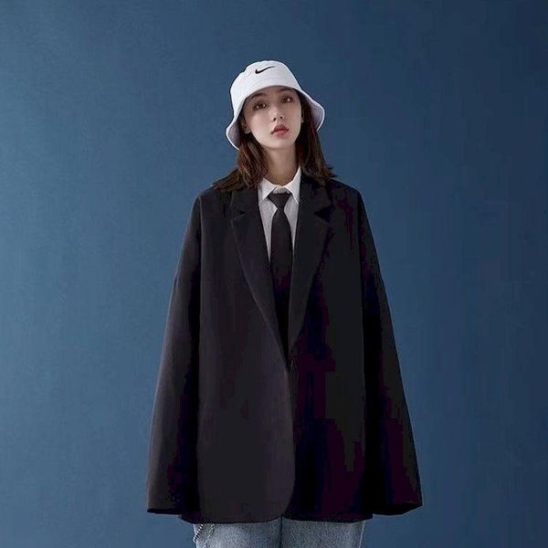women's suits & blazers womens oversized jackets for 2021 high fashion clothing office ladies double breasted black coats, White;black
women's suits & blazers womens oversized jackets for 2021 high fashion clothing office ladies double breasted black coats, White;black