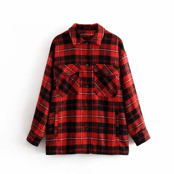 vintage stylish pockets oversized plaid jacket coat women fashion lapel collar long sleeve loose outerwear chic 2021 women's jackets, Black;brown
vintage stylish pockets oversized plaid jacket coat women fashion lapel collar long sleeve loose outerwear chic 2021 women's jackets, Black;brown