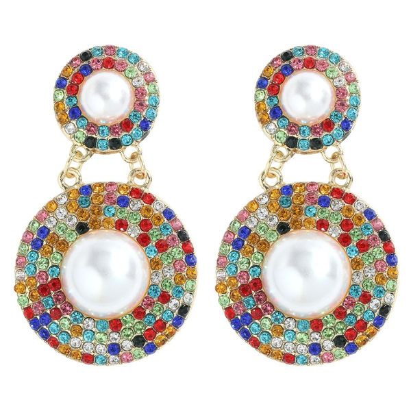 luxury shiny geometric round colorful crystal pearl dangle earrings high-quality rhinestone for women jewelry accessories, Silver
luxury shiny geometric round colorful crystal pearl dangle earrings high-quality rhinestone for women jewelry accessories, Silver