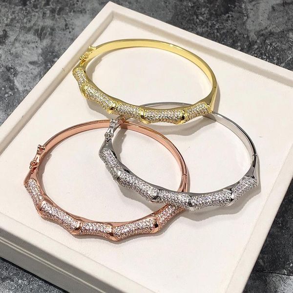 bamboo style bangle 3 gold color exquisite mosaic + zircon bracelets for women fashion jewelry, Black
bamboo style bangle 3 gold color exquisite mosaic + zircon bracelets for women fashion jewelry, Black