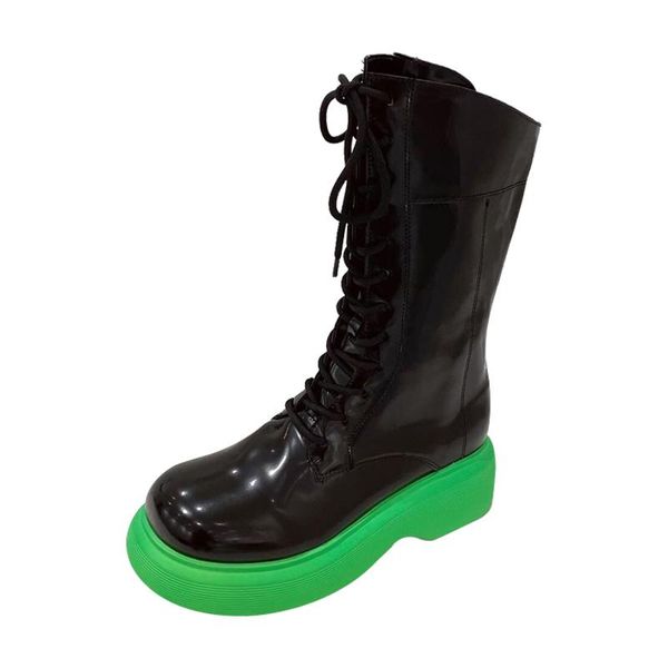 boots for women fashion black platform shoes fall luxury green lace up gothic punk bottes femme 2021
boots for women fashion black platform shoes fall luxury green lace up gothic punk bottes femme 2021