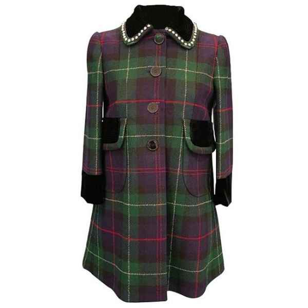 women's wool & blends french style winter vintage plaid woolen coatw women lapel rivet england loos blend overcoat, Black
women's wool & blends french style winter vintage plaid woolen coatw women lapel rivet england loos blend overcoat, Black