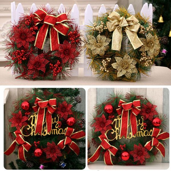 decorative flowers & wreaths christmas wreath decor for xmas home party door wall garland flower ornaments pre-lit decoration hanging orname 
decorative flowers & wreaths christmas wreath decor for xmas home party door wall garland flower ornaments pre-lit decoration hanging orname